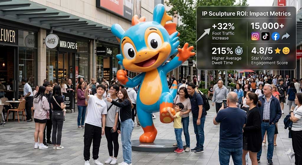 IP Sculpture ROI: How Character Art Drives Foot Traffic and Social Media Engagement