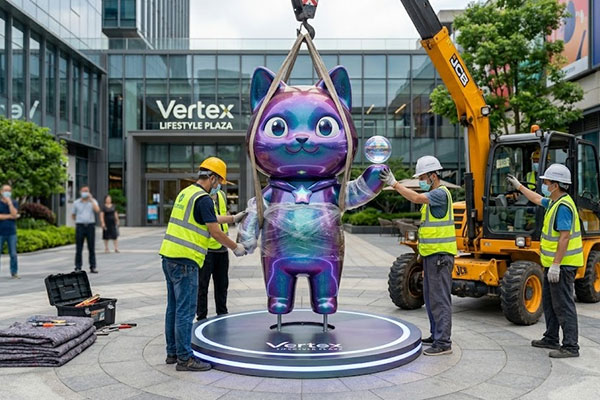 Nebula Neko — Urban Plaza IP Sculpture - 3
