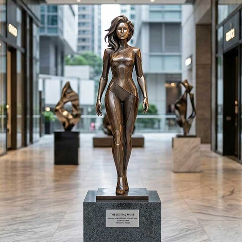 The Digital Muse – Medium-Scale Bronze IP Sculpture - 1