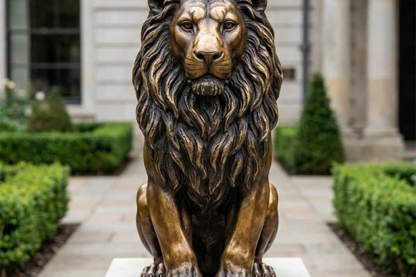 The “Regal Sentinel” Bronze Lion