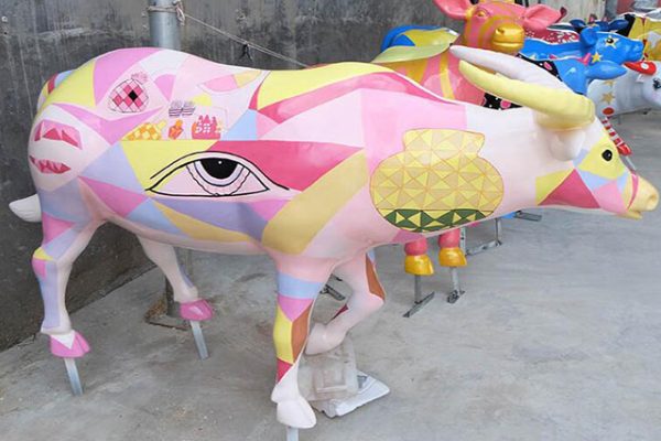 Spirit of the Water Buffalo — Painted FRP Buffalo Sculpture Figurine for Agricultural Museum
