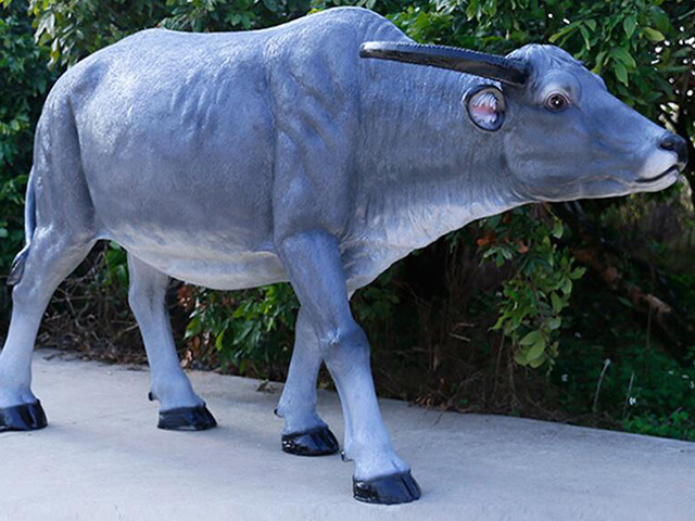 Spirit of the Water Buffalo — Painted FRP Buffalo Sculpture Figurine for Agricultural Museum - 2