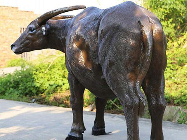 Spirit of the Water Buffalo — Painted FRP Buffalo Sculpture Figurine for Agricultural Museum - 1