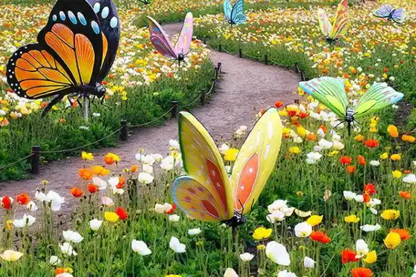 Butterfly Garden — Painted FRP Butterfly Sculptures for City Park Nature Trail