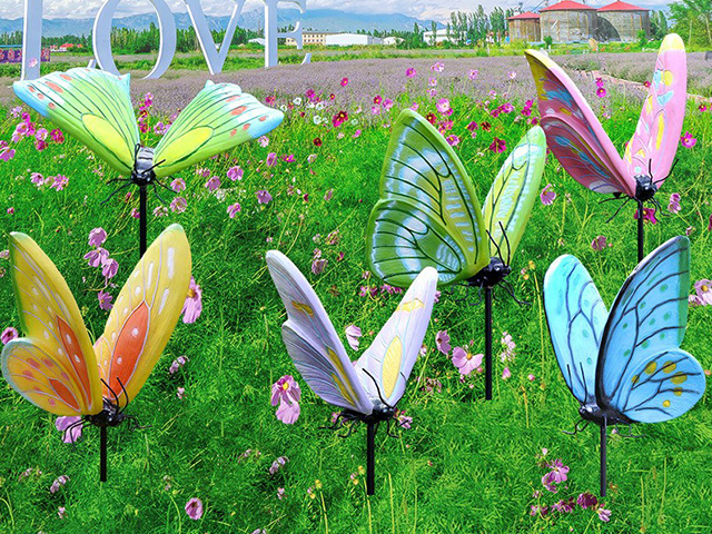 Butterfly Garden — Painted FRP Butterfly Sculptures for City Park Nature Trail - 3
