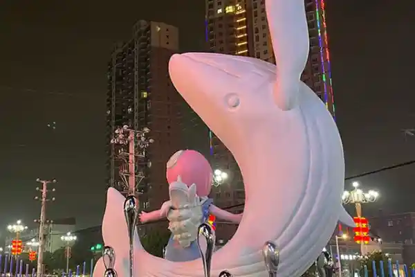 The Ocean’s Whimsy — Interactive Little Girl & Whale Sculpture for Children’s Museum