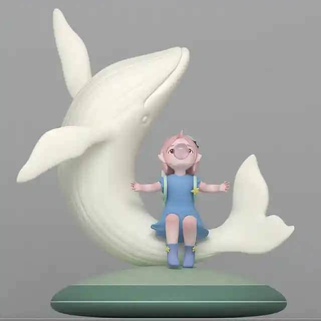The Ocean’s Whimsy — Interactive Little Girl & Whale Sculpture for Children’s Museum - 2