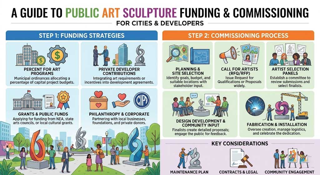 Public Art Sculpture Funding & Commission Guide for Cities & Developers