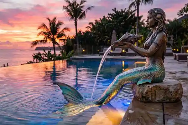 “Aqua Nymph” — Mermaid Poolside Fountain Sculpture