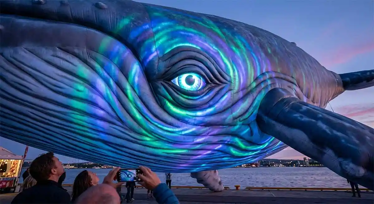“Aurora Leviathan” — Giant Inflatable Whale Art Installation - 2