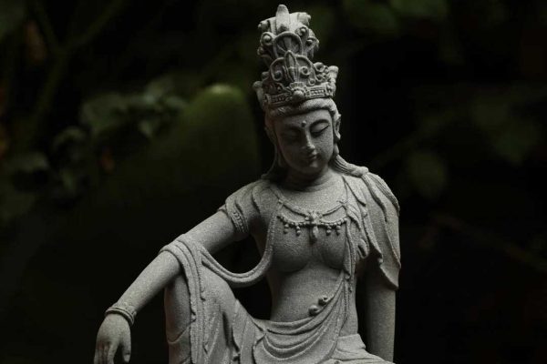 Bluestone Water-Moon Guanyin (Avalokiteshvara) Courtyard Landscape Sculpture
