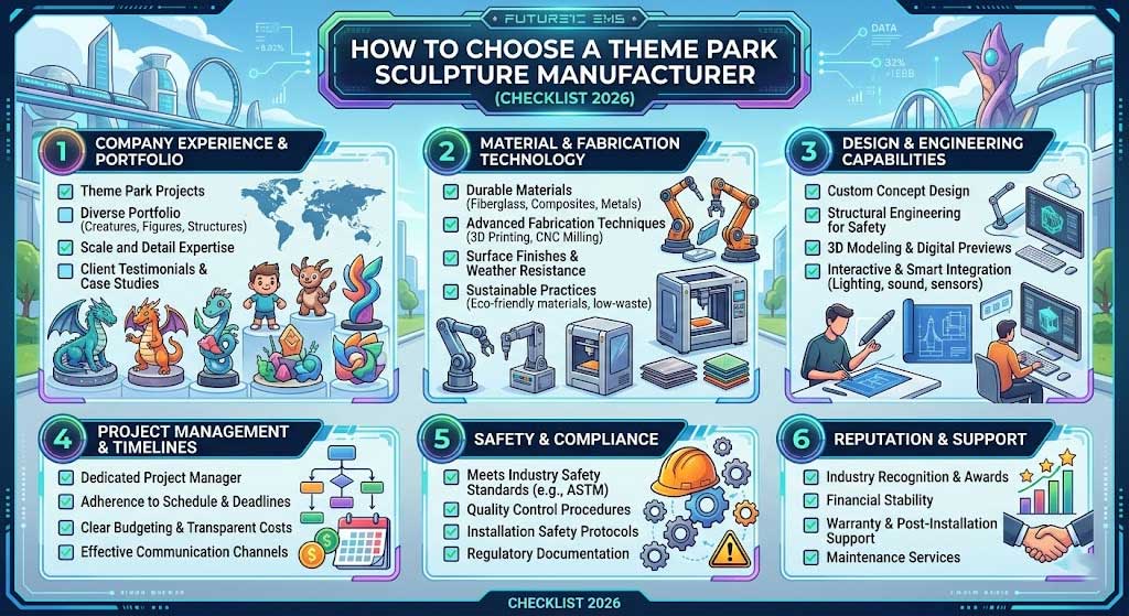 How to Choose a Theme Park Sculpture Manufacturer (Checklist 2026)