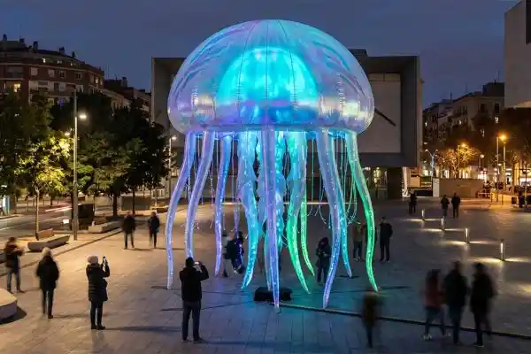“Cosmic Jellyfish” — Bioluminescent Inflatable Marine Sculpture