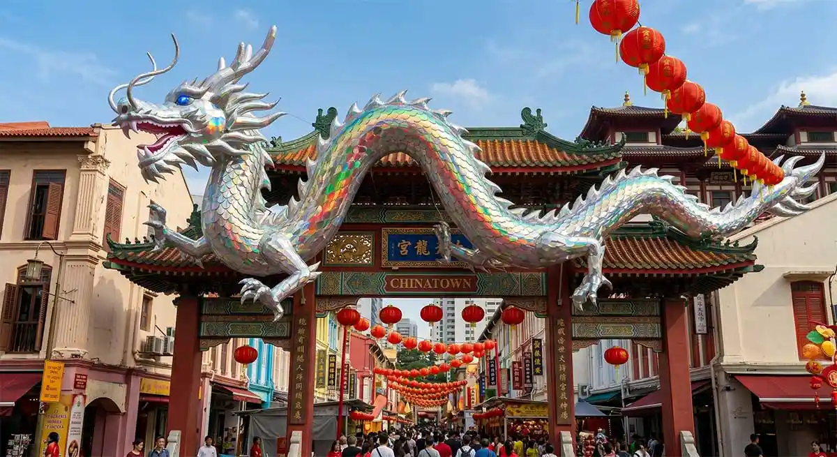 “Crystal Dragon” — Iridescent Inflatable Chinese Dragon Sculpture - 2