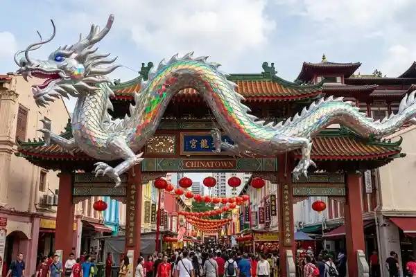 “Crystal Dragon” — Iridescent Inflatable Chinese Dragon Sculpture