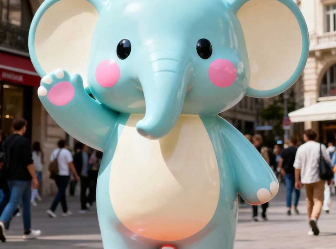 Custom District Elephant Mascot Sculpture - 2