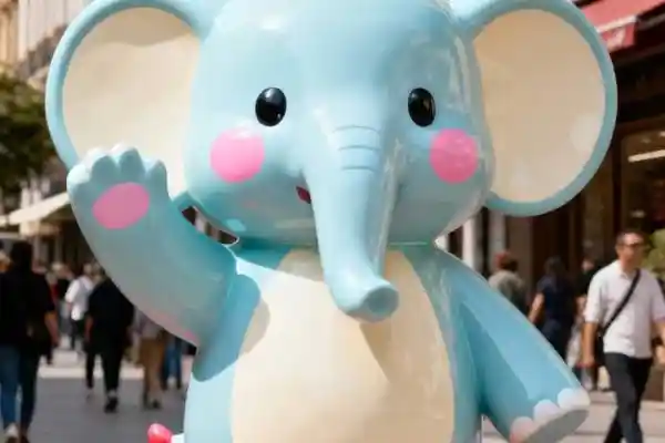Custom District Elephant Mascot Sculpture