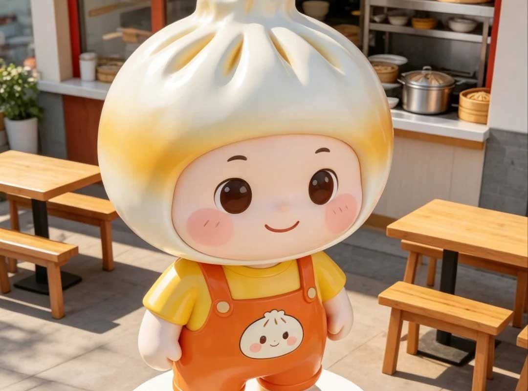 Custom F&B Mascot Sculpture——Baozi-Themed Brand IP Commercial Display - 2