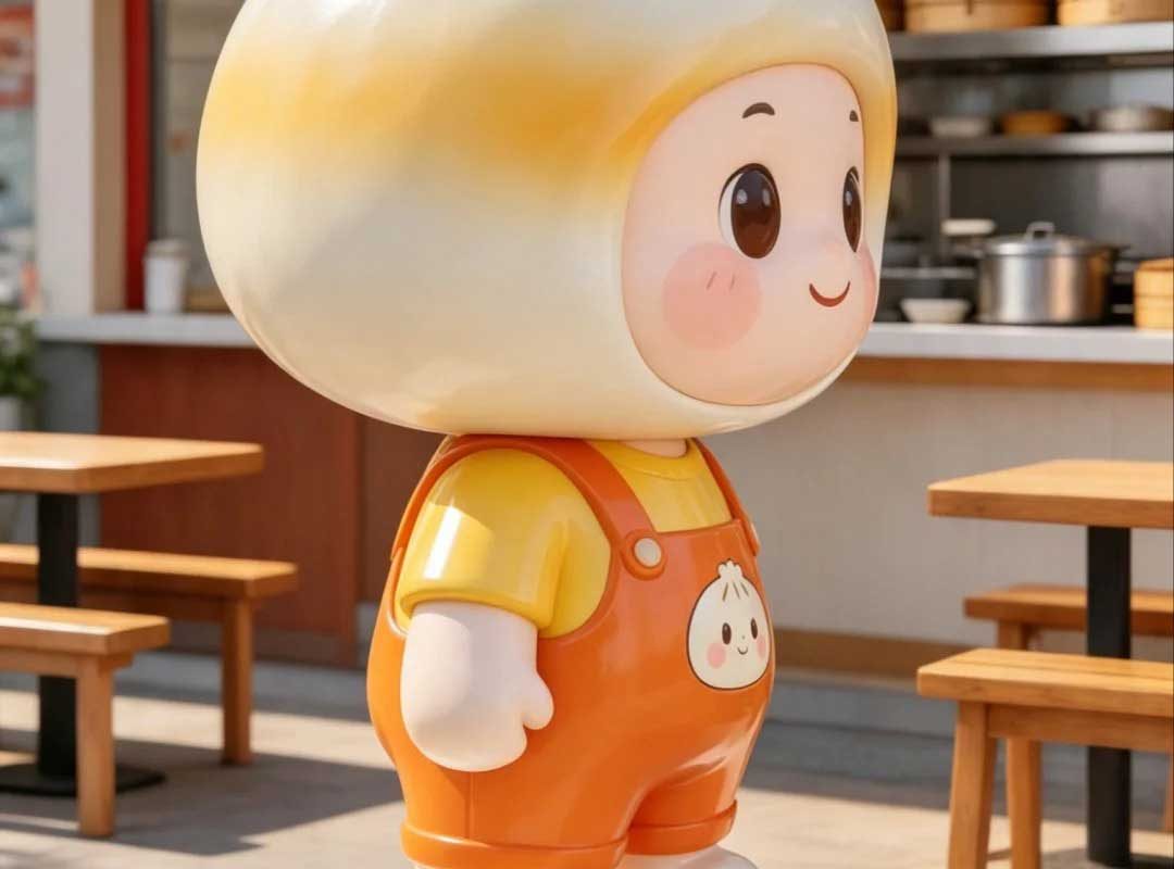 Custom F&B Mascot Sculpture——Baozi-Themed Brand IP Commercial Display - 3