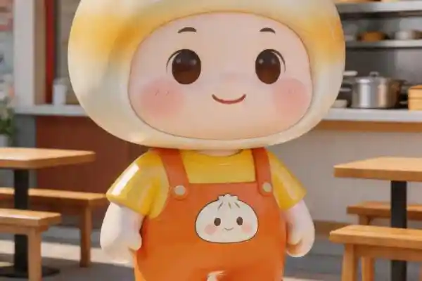 Custom F&B Mascot Sculpture——Baozi-Themed Brand IP Commercial Display