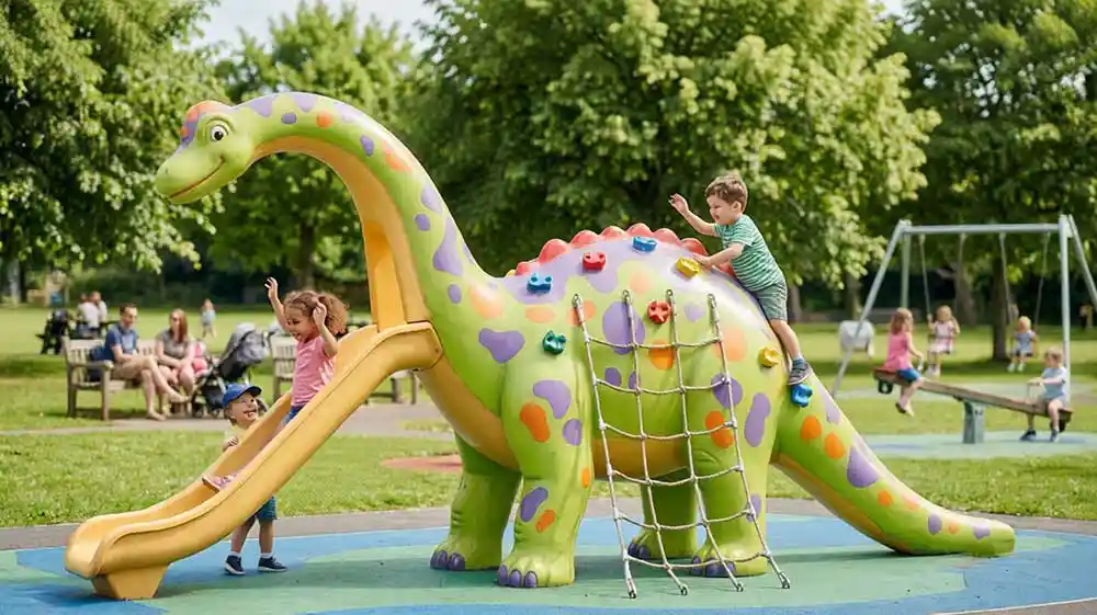 “Jurassic Climber” — FRP Dinosaur Playground Climbing Sculpture - 2
