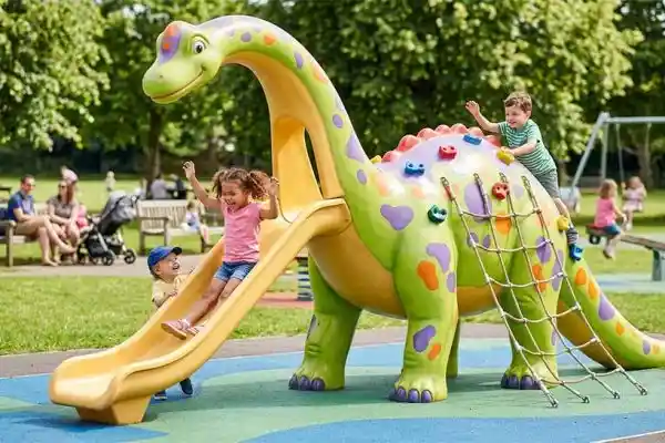 “Jurassic Climber” — FRP Dinosaur Playground Climbing Sculpture