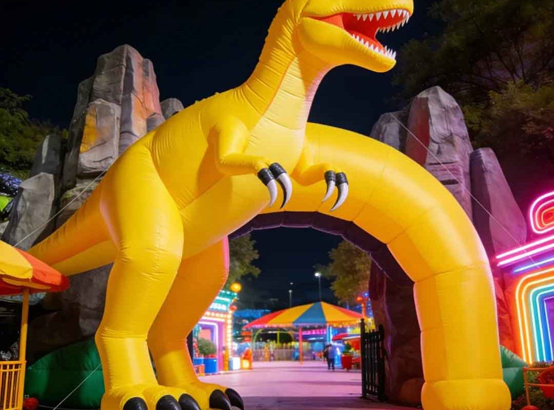 Jurassic Gateway – Giant Inflatable T-Rex Theme Park Archway - 3