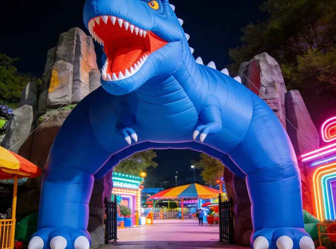 Jurassic Gateway – Giant Inflatable T-Rex Theme Park Archway - 4