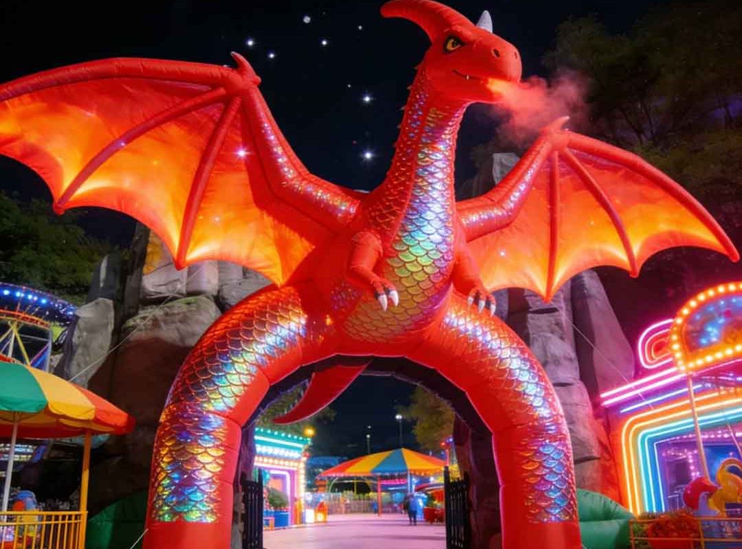 Jurassic Gateway – Giant Inflatable T-Rex Theme Park Archway - 6
