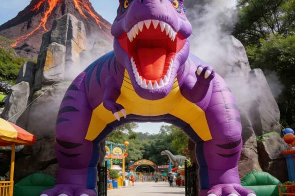 Jurassic Gateway – Giant Inflatable T-Rex Theme Park Archway