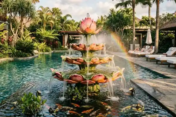 “Lotus Whisper” — FRP Lotus Fountain Water Sculpture
