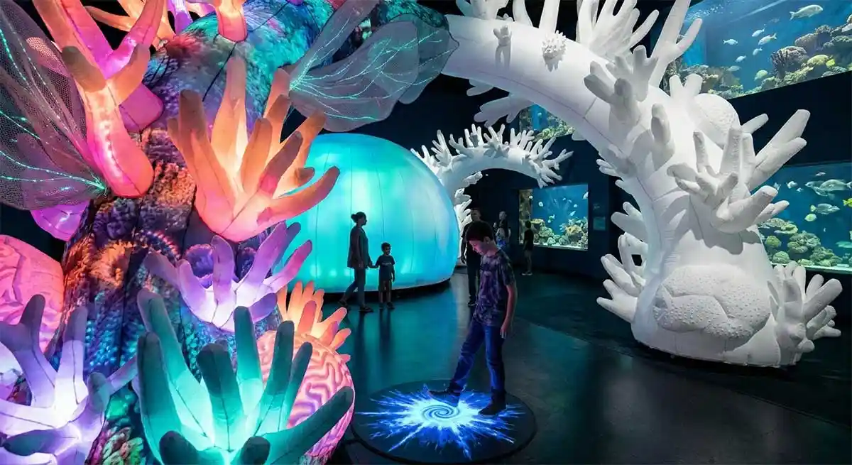 “Luminous Reef” — Bioluminescent Coral Inflatable Installation - 2