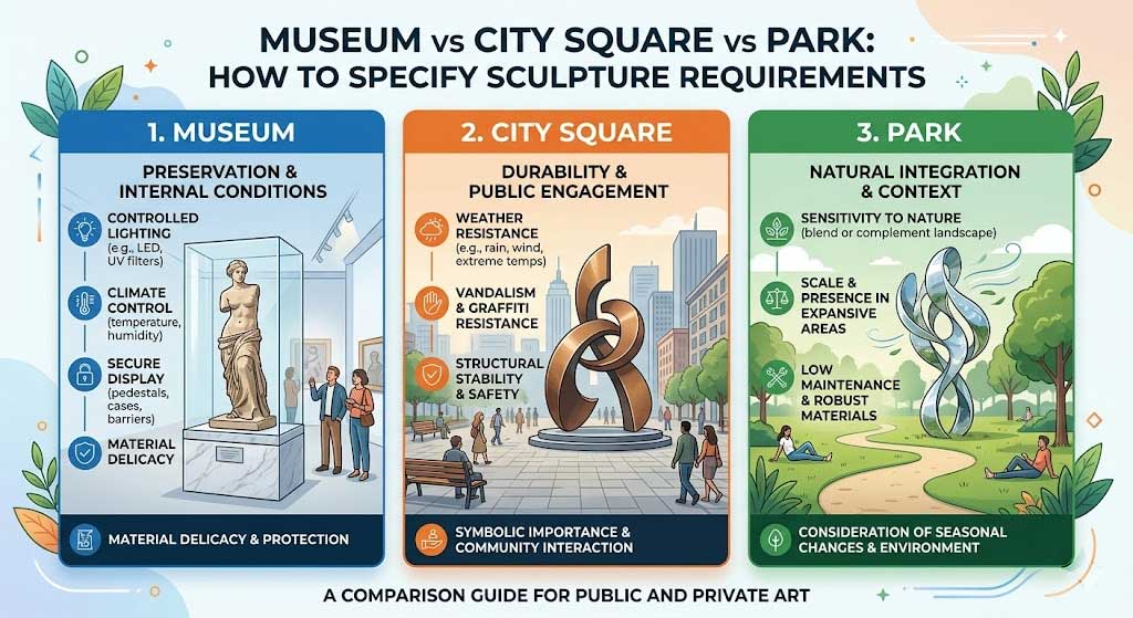 Museum vs City Square vs Park: How to Specify Sculpture Requirements