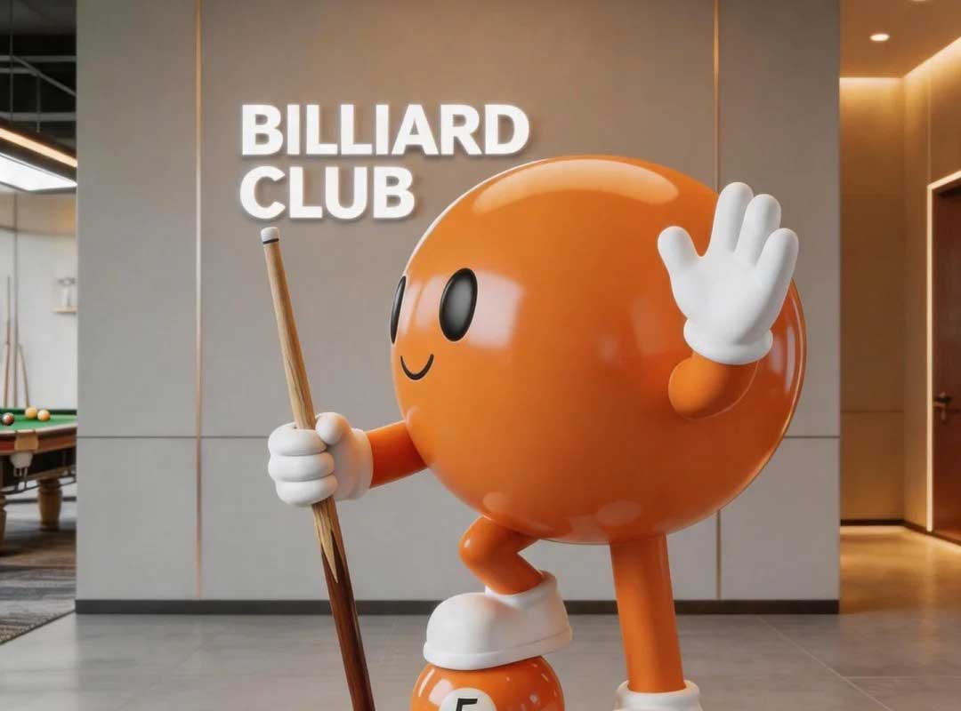 Orange No.5 – Billiard Club Mascot Welcoming Sculpture - 4