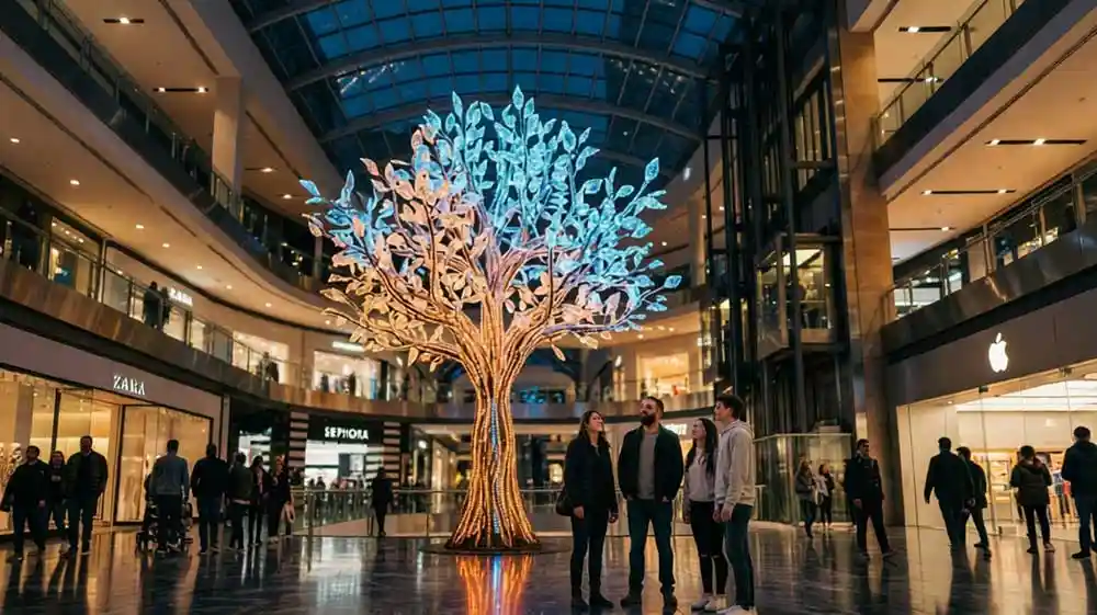 “Stellar Arbor” — LED-Illuminated Interactive Sculpture Tree - 2