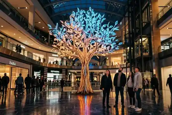 “Stellar Arbor” — LED-Illuminated Interactive Sculpture Tree