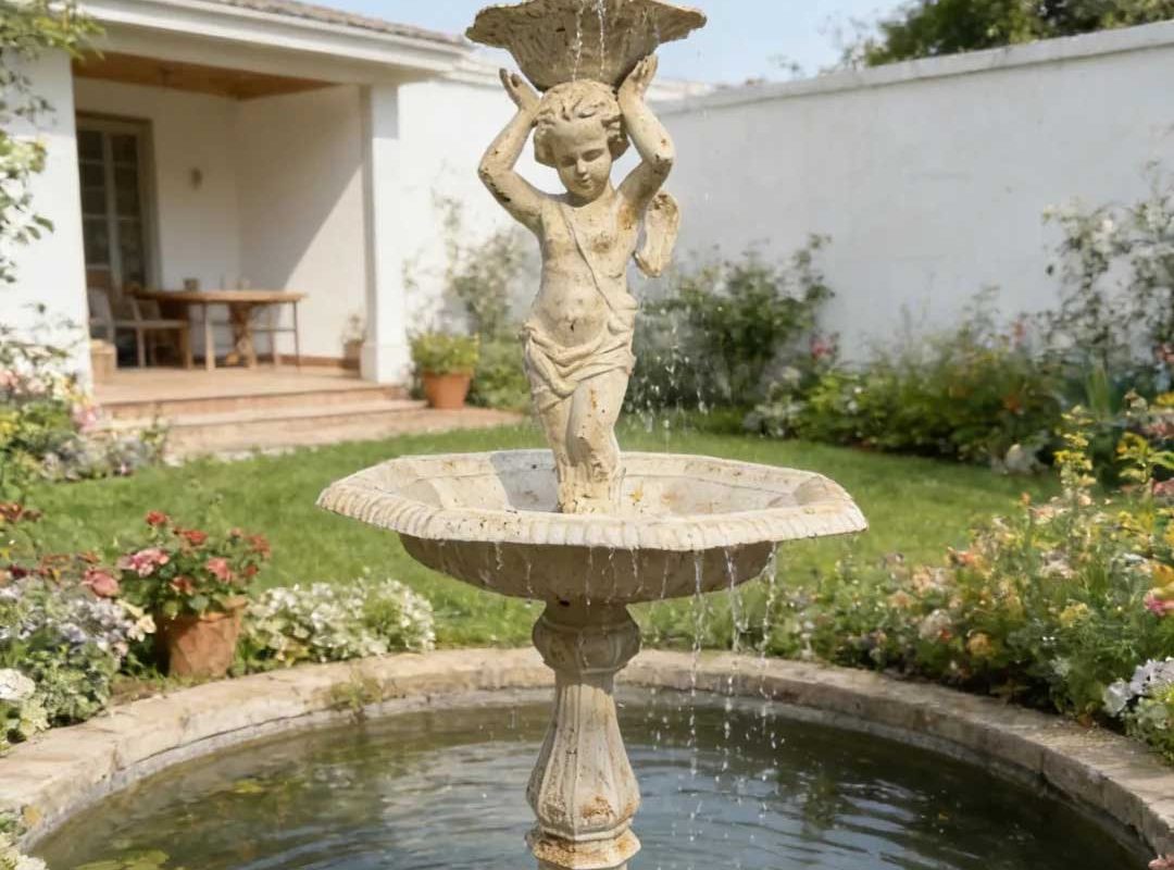 The Timeless Flow – Antique Cast Iron Garden Fountain & Water Feature Sculpture - 2