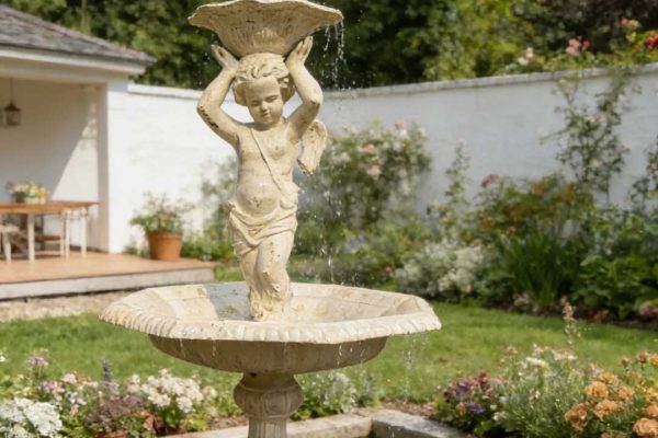 The Timeless Flow – Antique Cast Iron Garden Fountain & Water Feature Sculpture