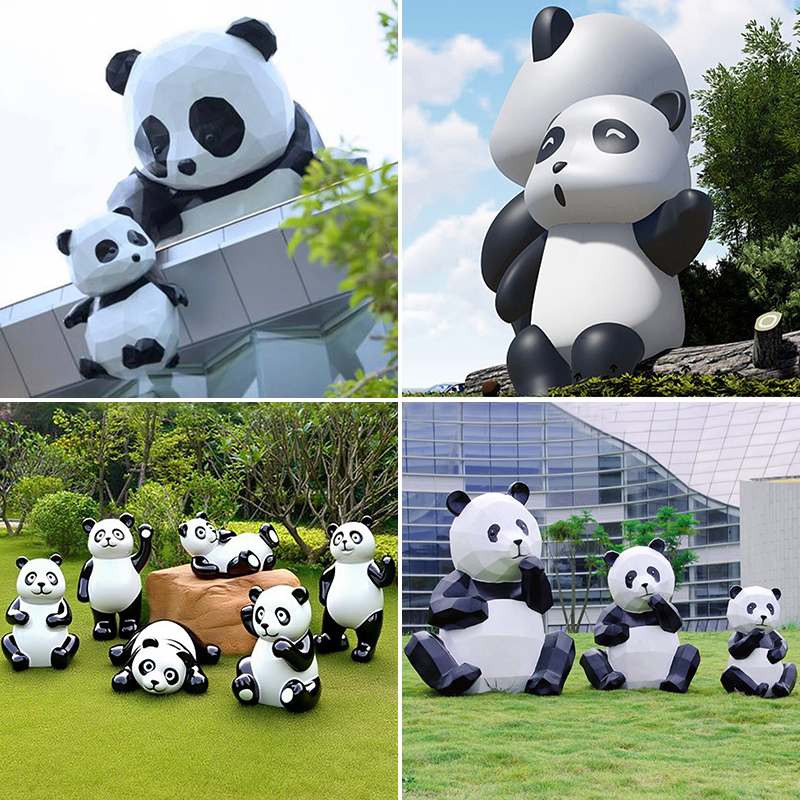 Giant Climbing Panda — Large-Scale FRP Wall-Mounted Sculpture for Zoo Entrance - 5
