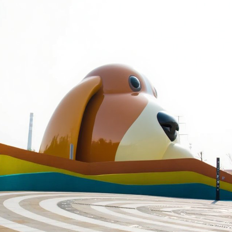 Whimsical Pet Dog House Village — FRP Sculpture Set for Family Entertainment Center - 2