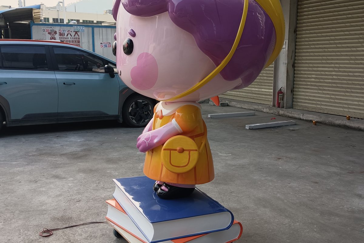 Adorable Ah Zhong Girl — Custom Charming FRP Girl Sculpture for Shopping Mall Displays - 4