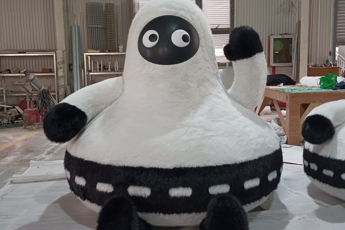 Adorable Cartoon Plush — Custom Realistic Plush-Coated FRP Figures for Displays - 1