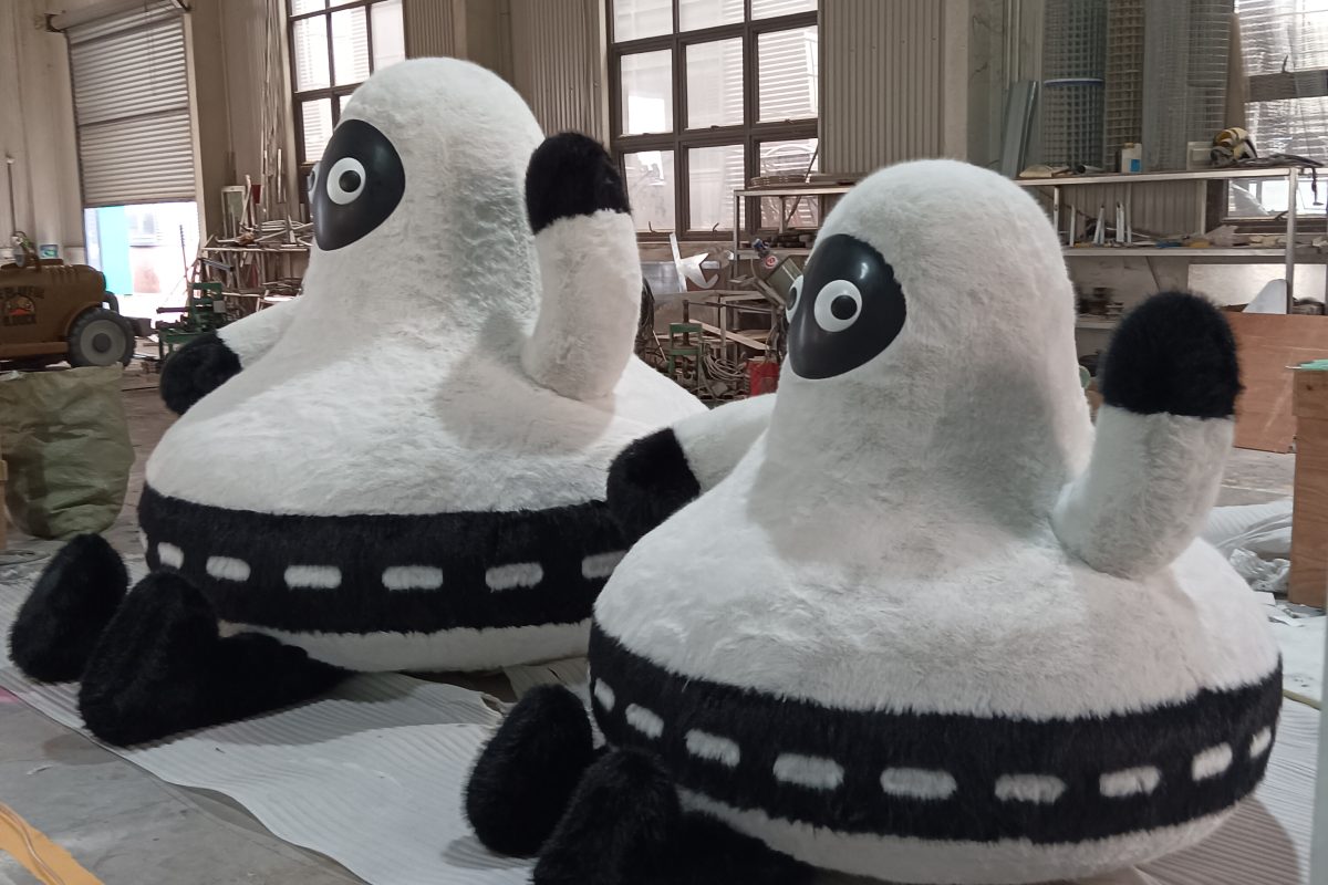 Adorable Cartoon Plush — Custom Realistic Plush-Coated FRP Figures for Displays - 4