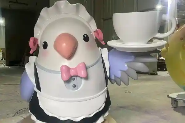 Trendy Cartoon Chicken — Stylish FRP Chicken Sculptures for Displays and Decor
