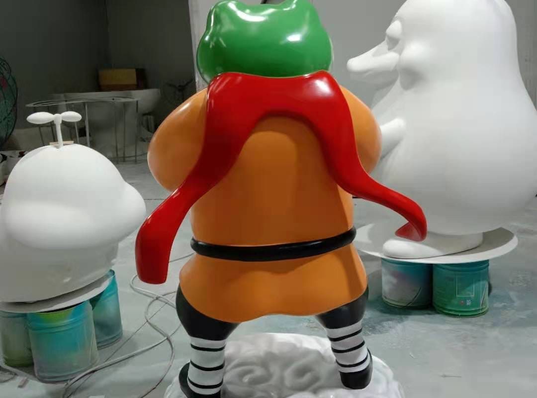 Cartoon Frog — Playful FRP Frog Mascot Sculpture for Hotpot Restaurant Entrance - 4