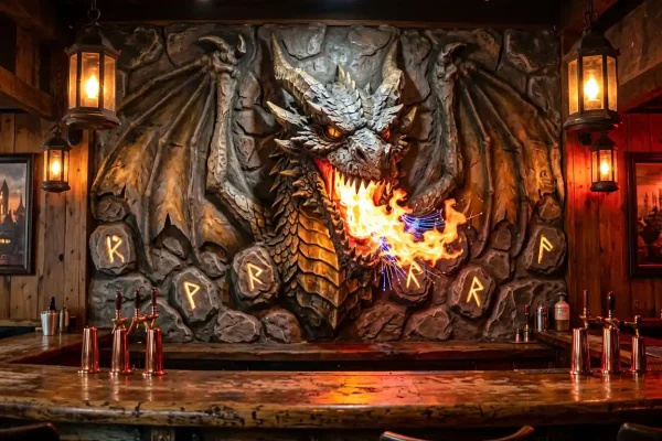 “Ember Tavern” — FRP & Steel Fantasy Themed Bar Installation
