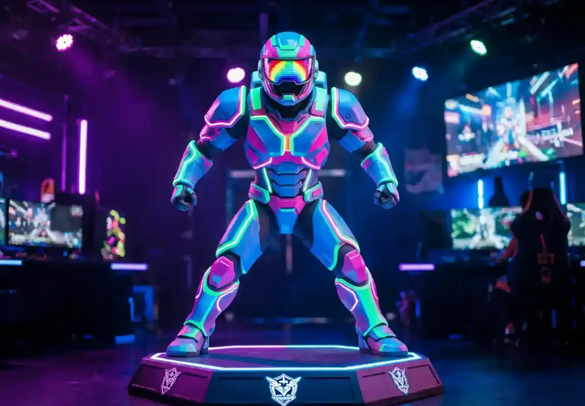 “Neon Racer” — FRP Gaming Esports Mascot IP Character Sculpture - 2