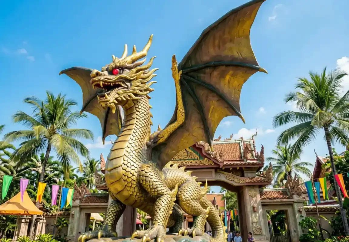 “Sky Breach” — FRP & Steel Dragon Theme Park Entrance Sculpture - 2