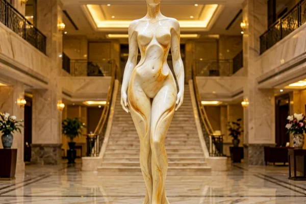 Abstract Human Statue — Hotel Lobby Sculptural Centerpiece