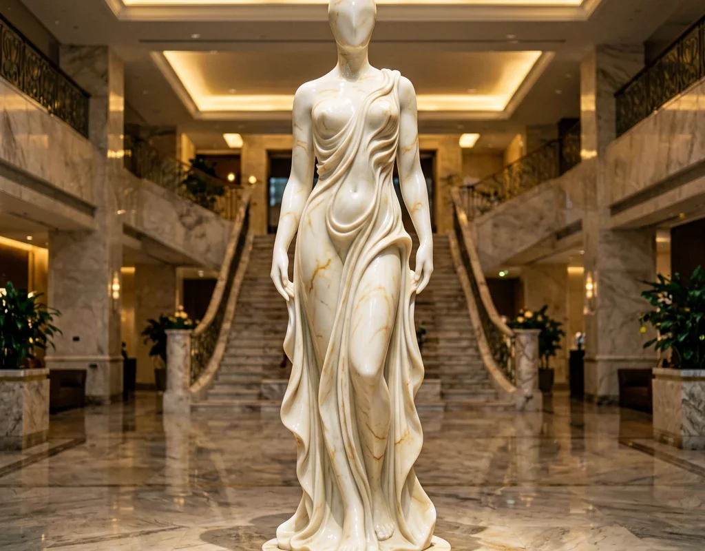 Abstract Human Statue — Hotel Lobby Sculptural Centerpiece - 3